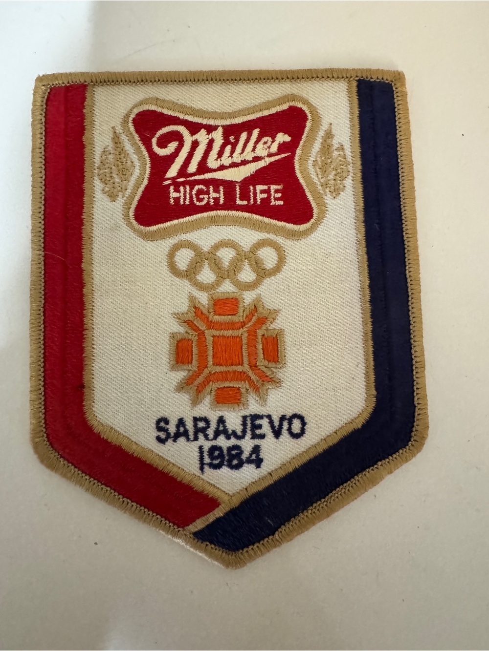 Miller High Life Sarajevo 1984 Embroidered Patch - Cream, Red, Navy